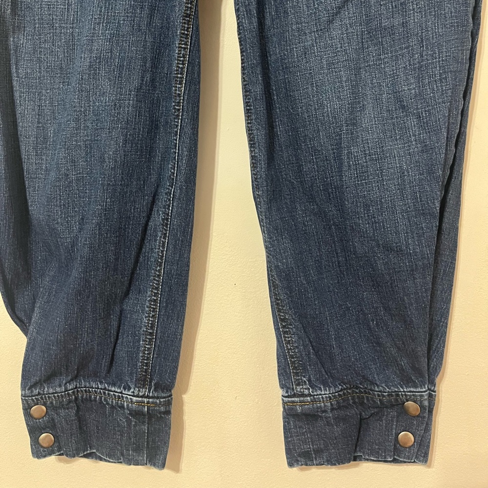 Rachel Comey Cropped Jeans Womens Sz 4 Relaxed baggy Leg High Waisted Dark Wash - Picture 4 of 9